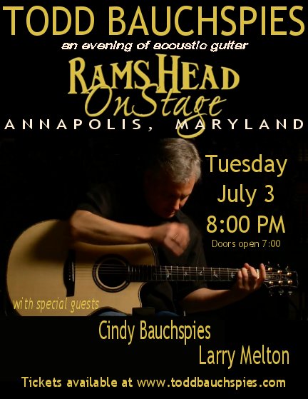 Todd Bauchspies at Rams Head